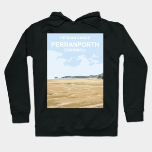 Perran Sands Perranporth Cornwall. Cornish gift Kernow Travel location poster, St Austell Hoodie